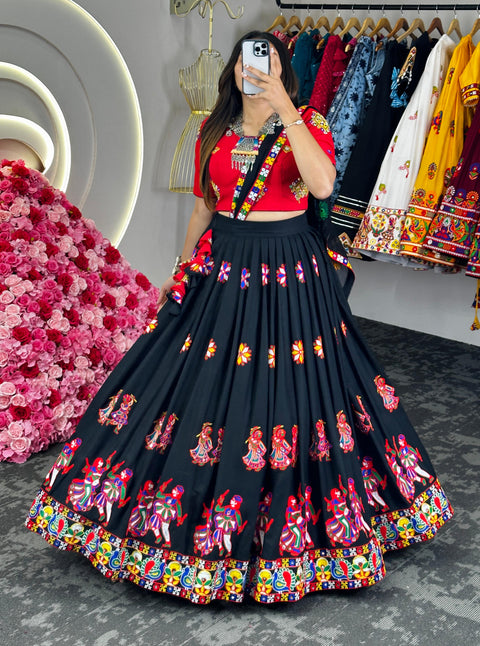 Black Your Ethnic Wardrobe with a Reyon Lehenga Choli For Women In This Navratri