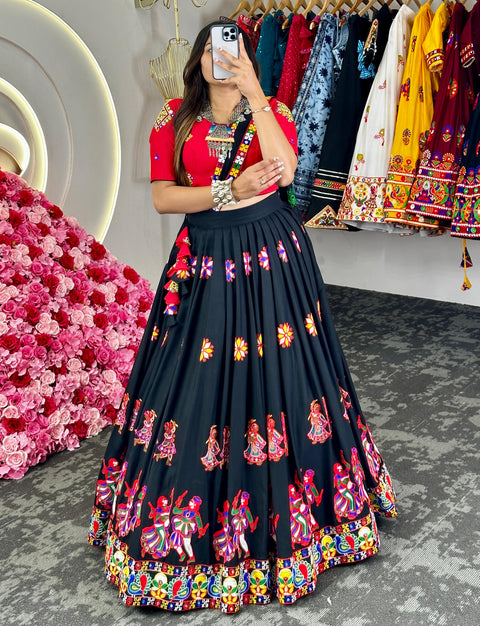 Black Your Ethnic Wardrobe with a Reyon Lehenga Choli For Women In This Navratri