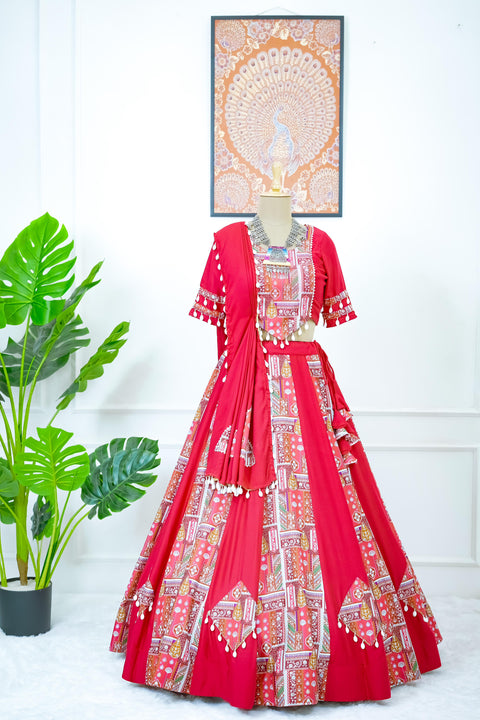 Pink Digital print with kodi lace broder lehenga choli for women in USA