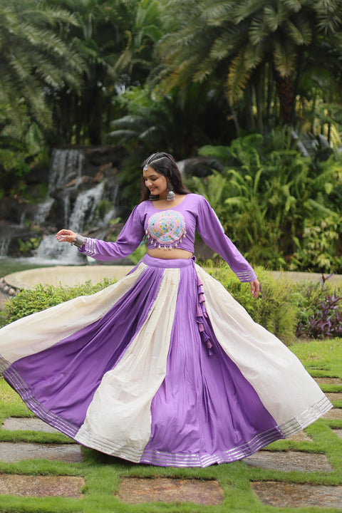 Purple Made for Navratri Season, Designer Readymade Rayon Lehenga choli Set for women