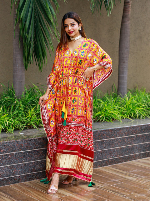 Orange kaftan is perfect your style. It's your time to add this beauty to your wardrobe and rock the shaadi season