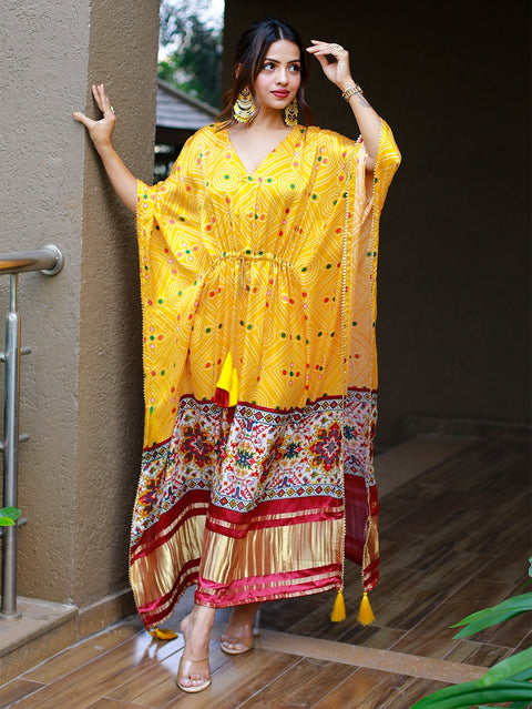 Yellow kaftan is perfect your style. It's your time to add this beauty to your wardrobe and rock the shaadi season