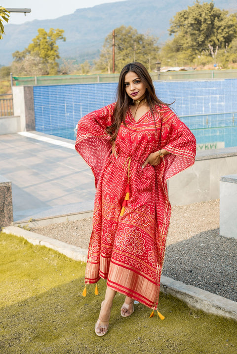 Red kaftan is perfect your style. It's your time to add this beauty to your wardrobe and rock the shaadi season