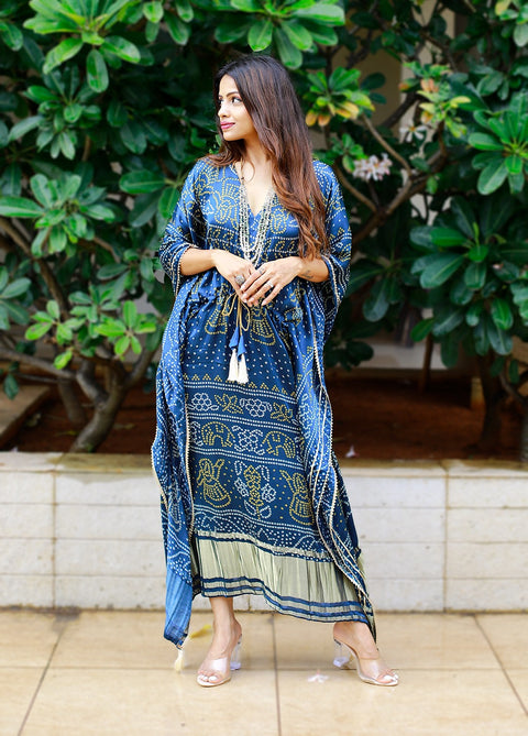 Blue kaftan is perfect your style. It's your time to add this beauty to your wardrobe and rock the shaadi season