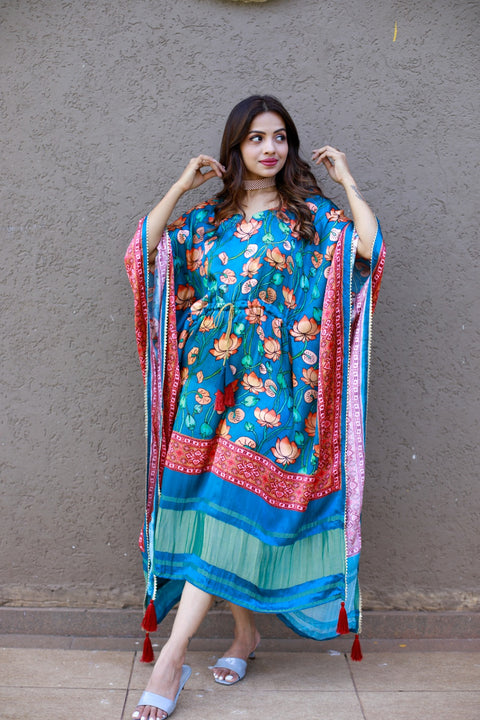 Sky Blue kaftan is perfect your style. It's your time to add this beauty to your wardrobe and rock the shaadi season