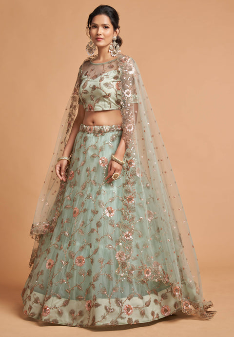 Beautiful Sky Blue fancy lehenga Choli for women with Dupatta in USA