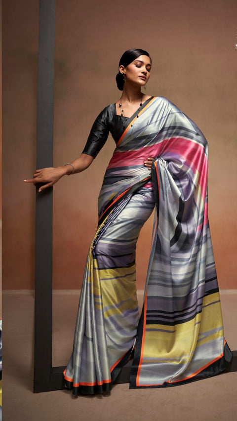 Grey Super Demanding Sattin collection,In USA Perfect for Indian wedding or party wear for women