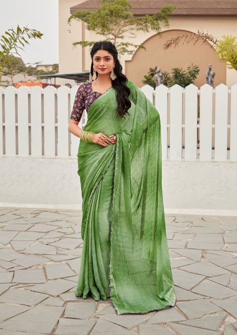 Green indian saree with blouse in ,USA Perfect for Indian wedding or party wear for women