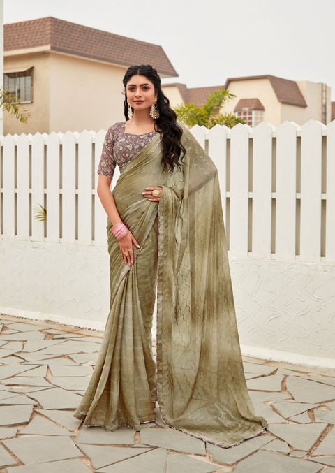 Green Indian saree with blouse in ,USA Perfect for Indian wedding or party wear for women