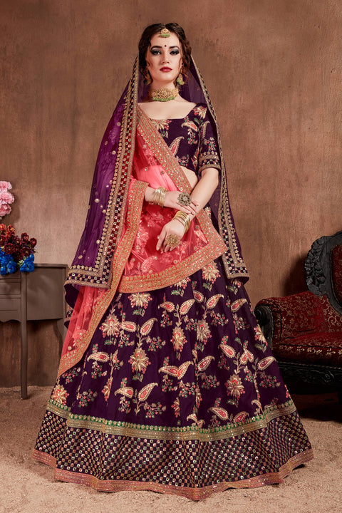 Dynamic Purpul lehenga choli dupatta For Women And Girls in USA