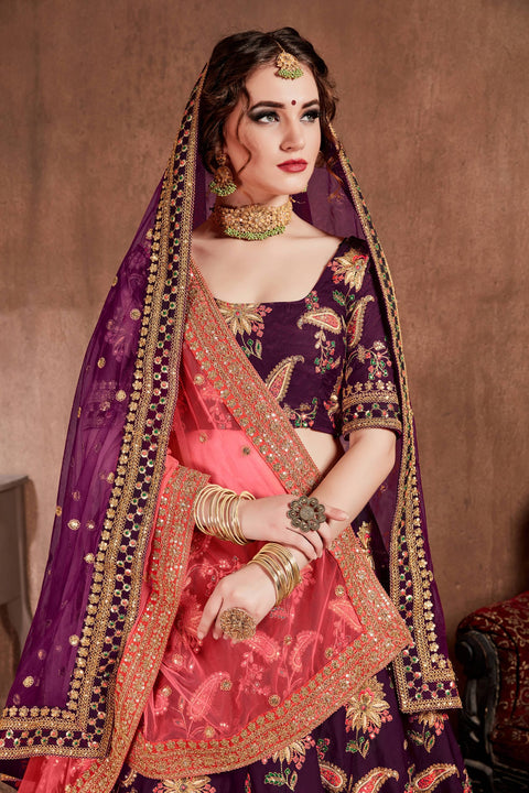 Dynamic Purpul lehenga choli dupatta For Women And Girls in USA