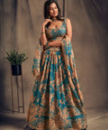 Trendy Teal Blue Organza Bollywood lehenga choli for women with Dupatta Indian Designer Ready to wear partywear Lehenga Choli Trendy Lehenga - ReadyToWearshop