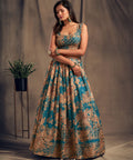 Trendy Teal Blue Organza Bollywood lehenga choli for women with Dupatta Indian Designer Ready to wear partywear Lehenga Choli Trendy Lehenga - ReadyToWearshop