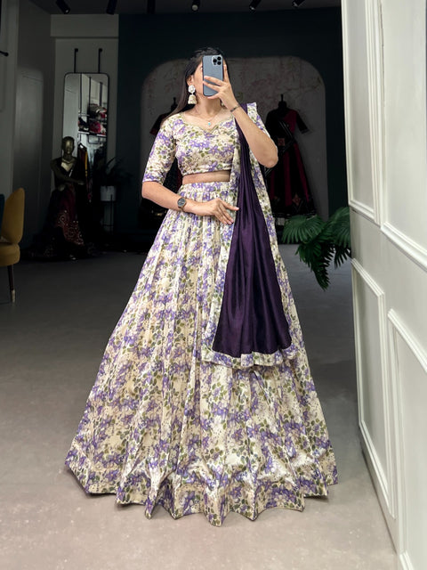 Purple Bloom in silk, shine in style lehenga choli for women