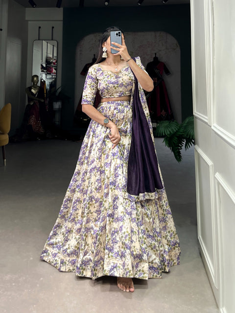 Purple Bloom in silk, shine in style lehenga choli for women