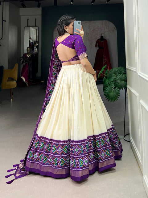 Purple Wedding Grace in Patola Print lehenga choli for women in USA .