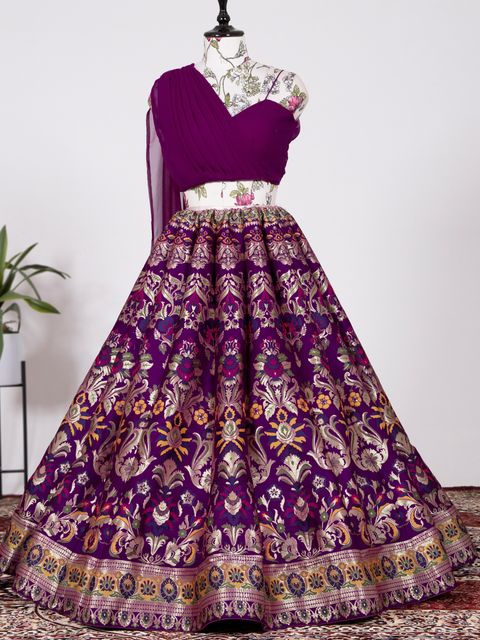 Readytowear Amazing banarasi silk lehenga choli for women readytowear in USA,FreeShipping Indian pure Silk with zari work Lehengacholi - ReadyToWearshop