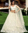 Amazing white partywear sequins lehenga choli for women usa, Indian wedding guest lehenga choli in usa, Free shipping lehenga choli - ReadyToWearshop