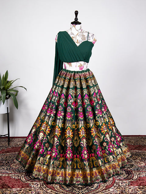 Readytowear Amazing banarasi silk lehenga choli for women readytowear in USA,FreeShipping Indian pure Silk with zari work Lehengacholi - ReadyToWearshop