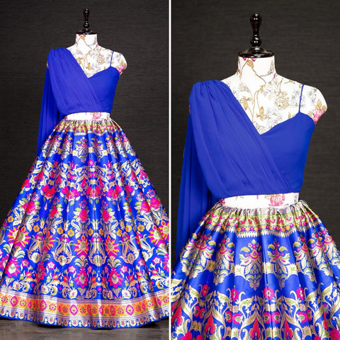 Readytowear Amazing banarasi silk lehenga choli for women readytowear in USA,FreeShipping Indian pure Silk with zari work Lehengacholi - ReadyToWearshop