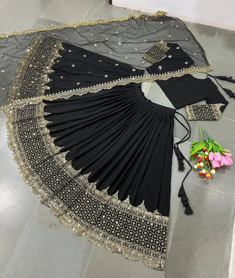 Beautyful georgette partywear lehenga choli for women ,Designer Ready to wear lehenga choli for women Embroidery Sequence Work Lehenga Choli - ReadyToWearshop