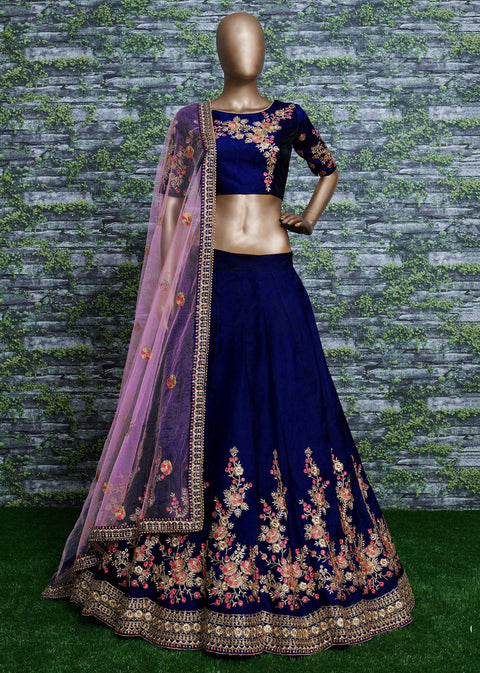 pretty blue lehenga is a grand choice to level up and shine this wedding season For Women