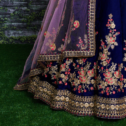 pretty blue lehenga is a grand choice to level up and shine this wedding season For Women