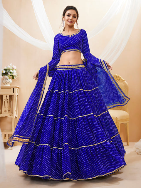 Blue Dazzling Color Party wear Heavy Lehenga Choli for Women with Dupatta Sequence Lehenga Choli In USA