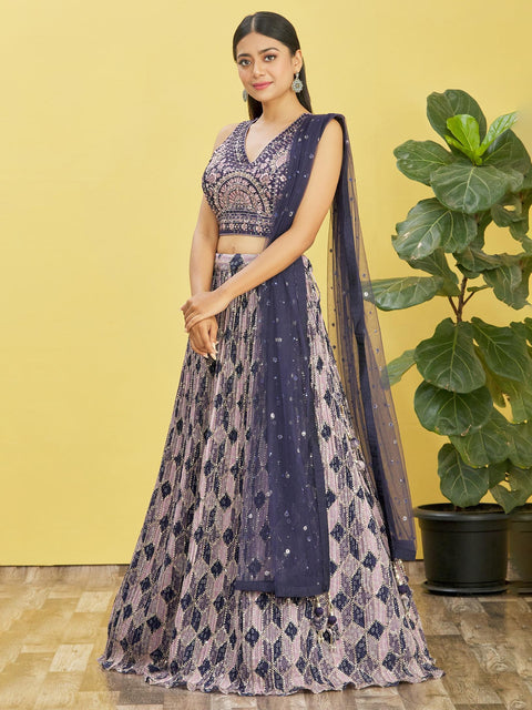 Beautiful Glamorous Party wear Heavy Lehenga Choli for Women with Dupatta Sequence Lehenga Choli In USA