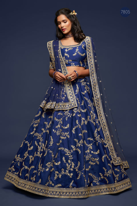 Blue Festive Fancy Lehenga Choli for Women In Wedding Occasion with Dupatta in USA