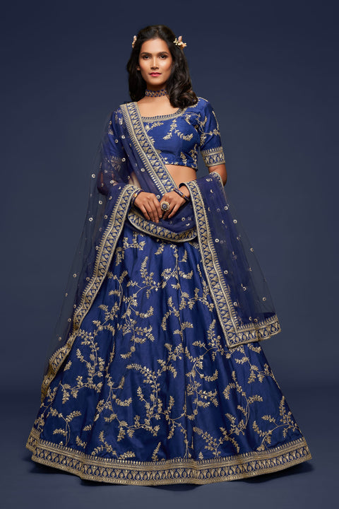 Blue Festive Fancy Lehenga Choli for Women In Wedding Occasion with Dupatta in USA