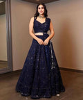 Classic Navy blue lehenga choli for women ,Indian Designer Ready to wear partywear Lehenga Choli, Rayoncotton withheavy embroideryLehenga - ReadyToWearshop