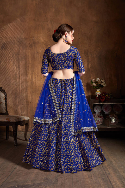 Traditional Royal Blue fancy lehenga Choli for women with Dupatta in USA