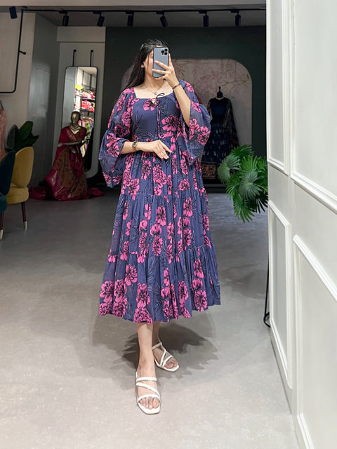 elegant summer dress For Women ,Midi Dress ,Floral Print Dress For Women In USA