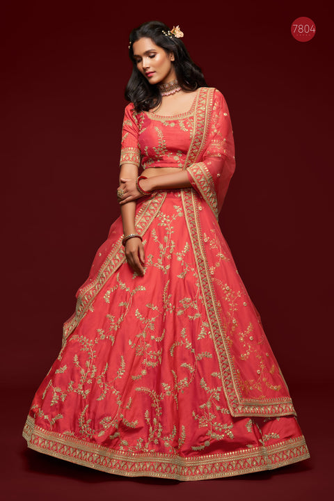 Gajri Festive Fancy Lehenga Choli for Women In Wedding Occasion with Dupatta in USA