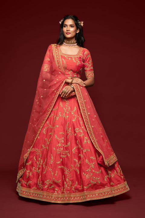 Gajri Festive Fancy Lehenga Choli for Women In Wedding Occasion with Dupatta in USA