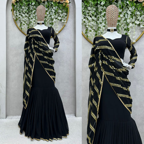 Black Reday to  wear Lehengha saree Unique Look For Wedding For Women