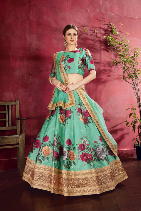 Green Stylish fancy lehenga Choli for women In Wedding Occasion with Dupatta in USA