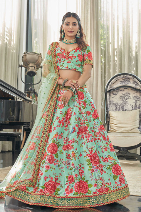 Blue And Pink fancy lehenga Choli for women In Wedding Occasion with Dupatta in USA