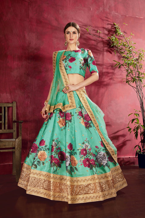 Green Stylish fancy lehenga Choli for women In Wedding Occasion with Dupatta in USA