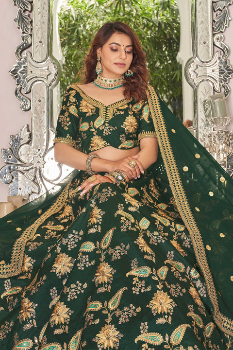 Artistic Green fancy lehenga Choli for women with Dupatta in USA