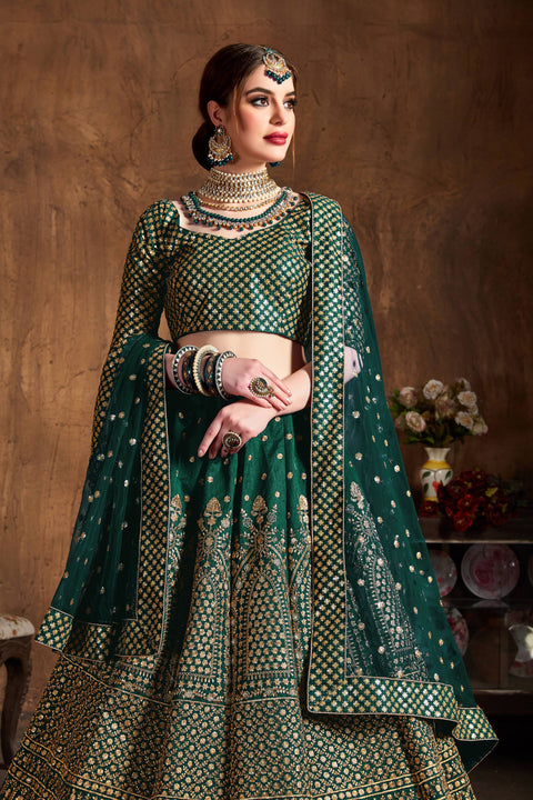 Delicate Green fancy lehenga Choli for women with Dupatta in USA