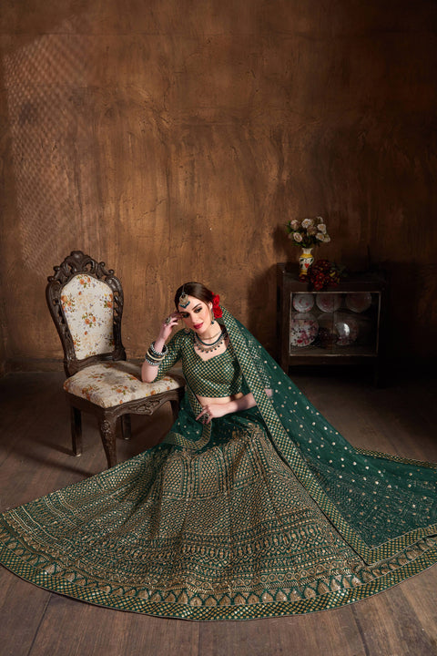 Delicate Green fancy lehenga Choli for women with Dupatta in USA