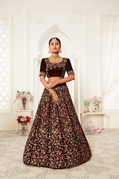 Maroon  Radiant Fancy Lehenga Choli for Women In Wedding Occasion with Dupatta in USA