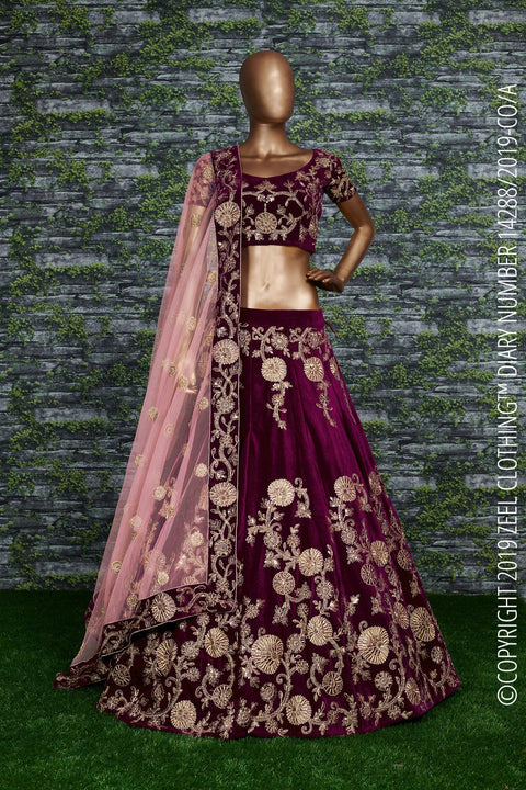 Timeless Hot Pink Lehenga set is Adorned with Colourful Resham Embroidery on the Blouse and Lehenga for women.