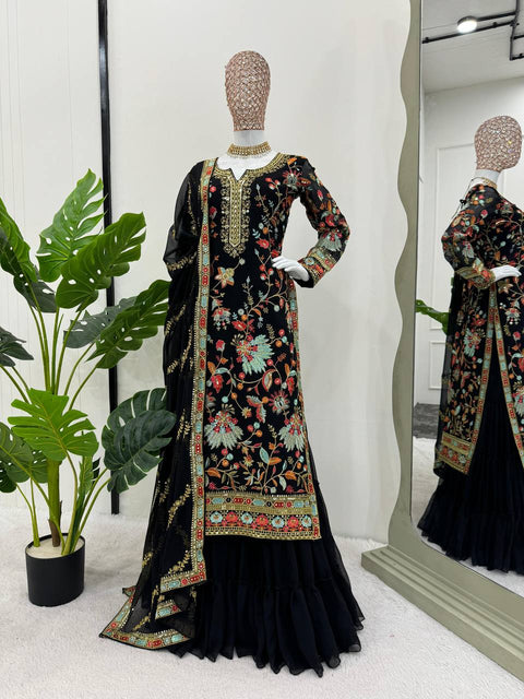 partwear georgetter sharara suits - ReadyToWearshop