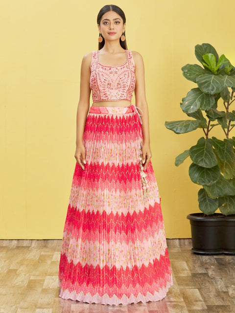 Pink Captivating Party wear Heavy Lehenga Choli for Women with Dupatta Sequence Lehenga Choli In USA