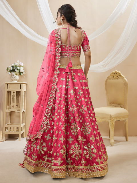 Lovely Pink Wedding wear Heavy Lehenga Choli for Women with Dupatta Sequence Lehenga Choli In USA