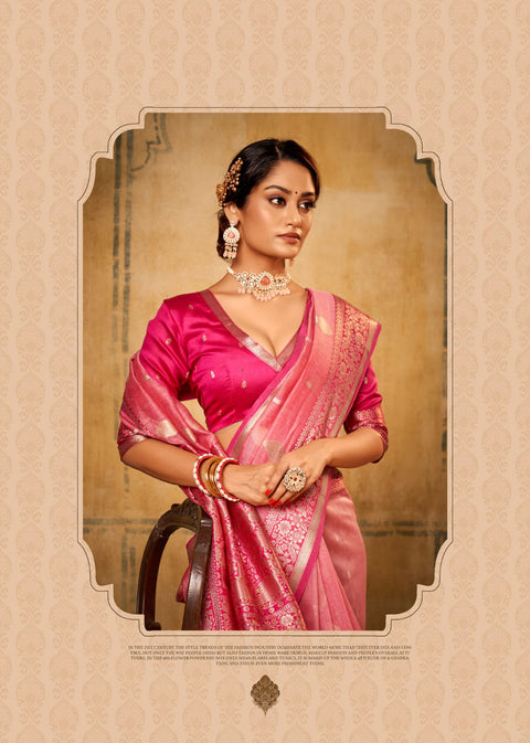 Pink Tissue Silk Indian Wedding Wear saree with blouse in USA, Perfect for Indian Wedding Wear, partywear sequins saree