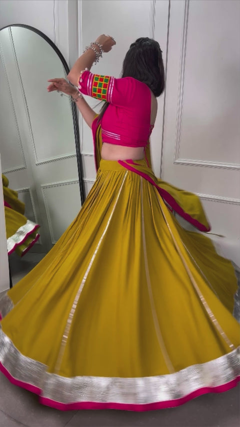 Navratri nights shine brighter with pure rayon and intricate Gamthi work chaniya choli For Women In USA